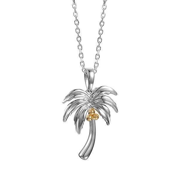 Two-Tone Queen Palm Tree Pendant Pendant Island by Koa Nani 