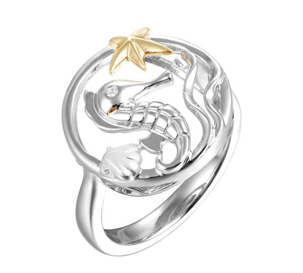 Two-Tone Sea Life Ring Rings Island by Koa Nani 5.0 