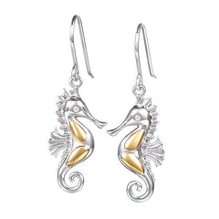 Two-Tone Seahorse Earrings Earrings Island by Koa Nani 