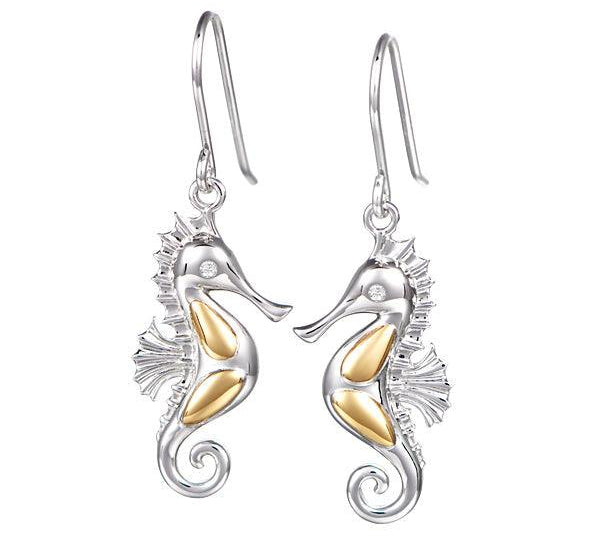 Two-Tone Seahorse Earrings Earrings Island by Koa Nani 