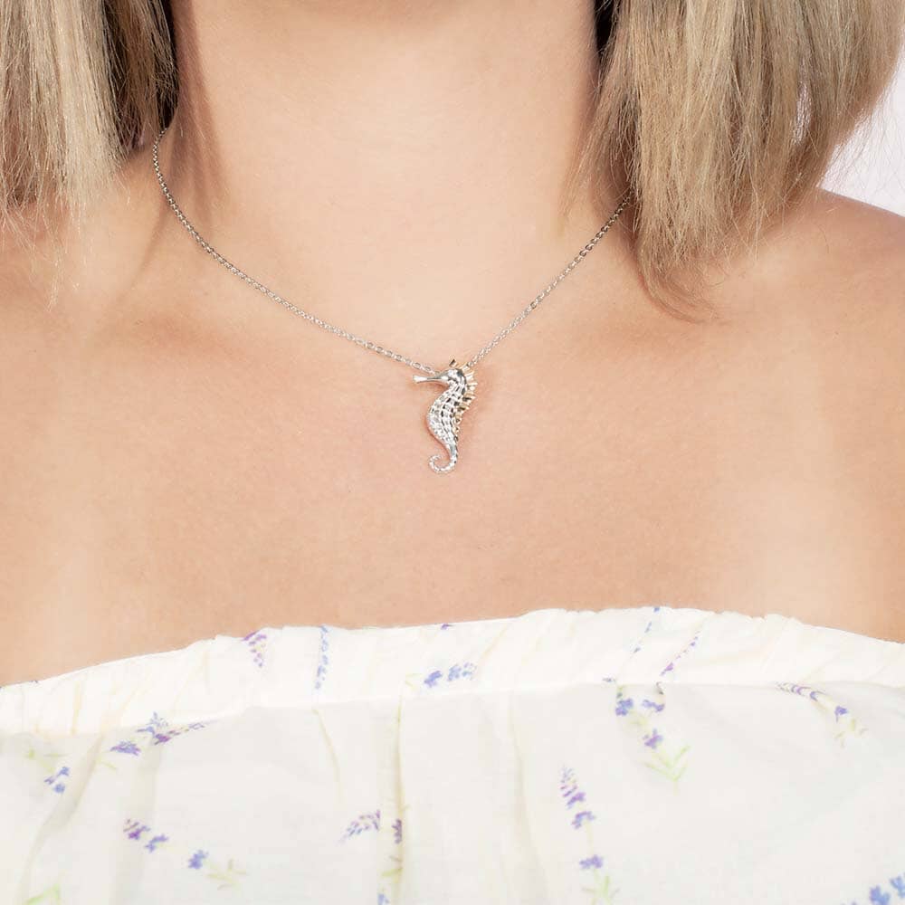Two-Tone Seahorse Pendant Pendant Island by Koa Nani 