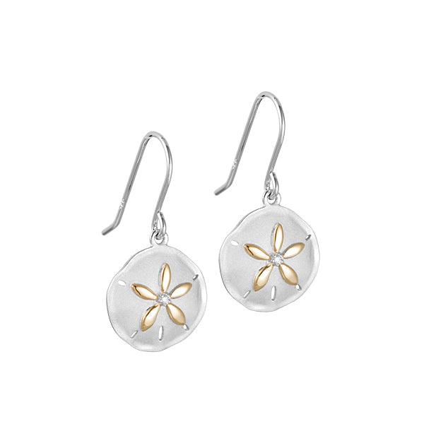 Two-Tone Sunset Sand Dollar Earrings Earrings Island by Koa Nani 