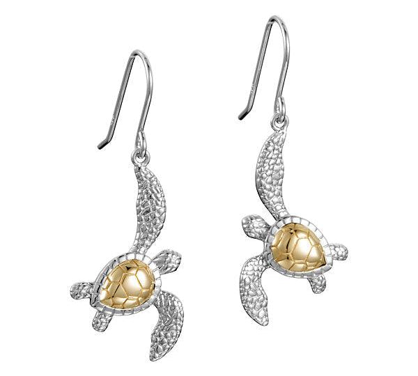 Two-Tone Waikiki Honu Earrings Earrings Island by Koa Nani 