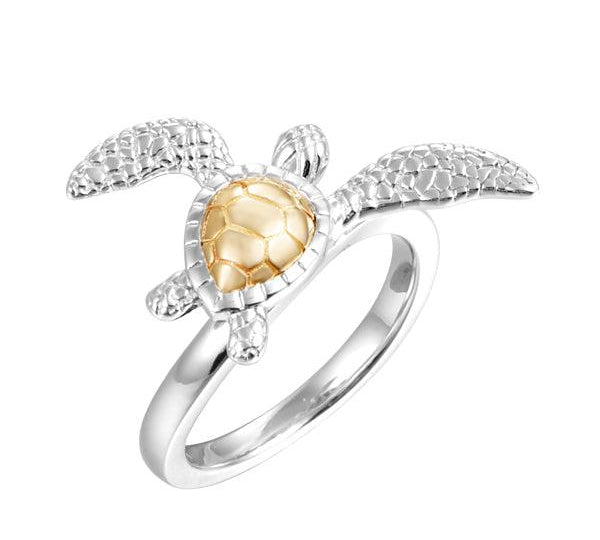 Two-Tone Waikiki Honu Ring Rings Island by Koa Nani 5.0 