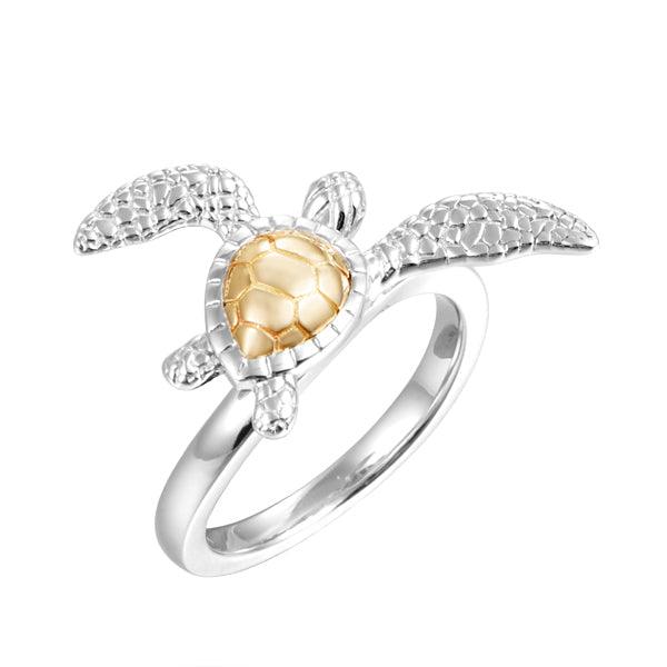 Two-Tone Waikiki Honu Ring Rings Island by Koa Nani 5.0 