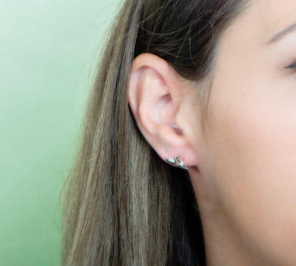 Whale Tail Stud Earrings Earrings Island by Koa Nani Small 